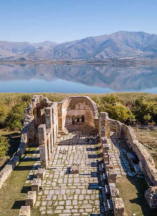 Agios Achillios island in Prespes Florina in the Macedonia Region of Greece