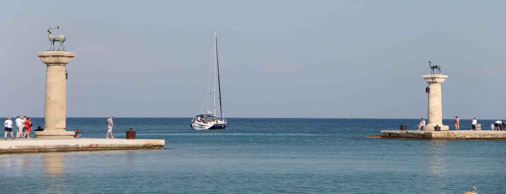 Mandraki harbour of Rhodes